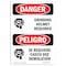 Signmission OSHA Sign, Grinding Helmet Required Bilingual, 10in X 7in Rigid Plastic, 7" W, 10" H, Spanish OS-DS-P-710-VS-1729 - alternate 1